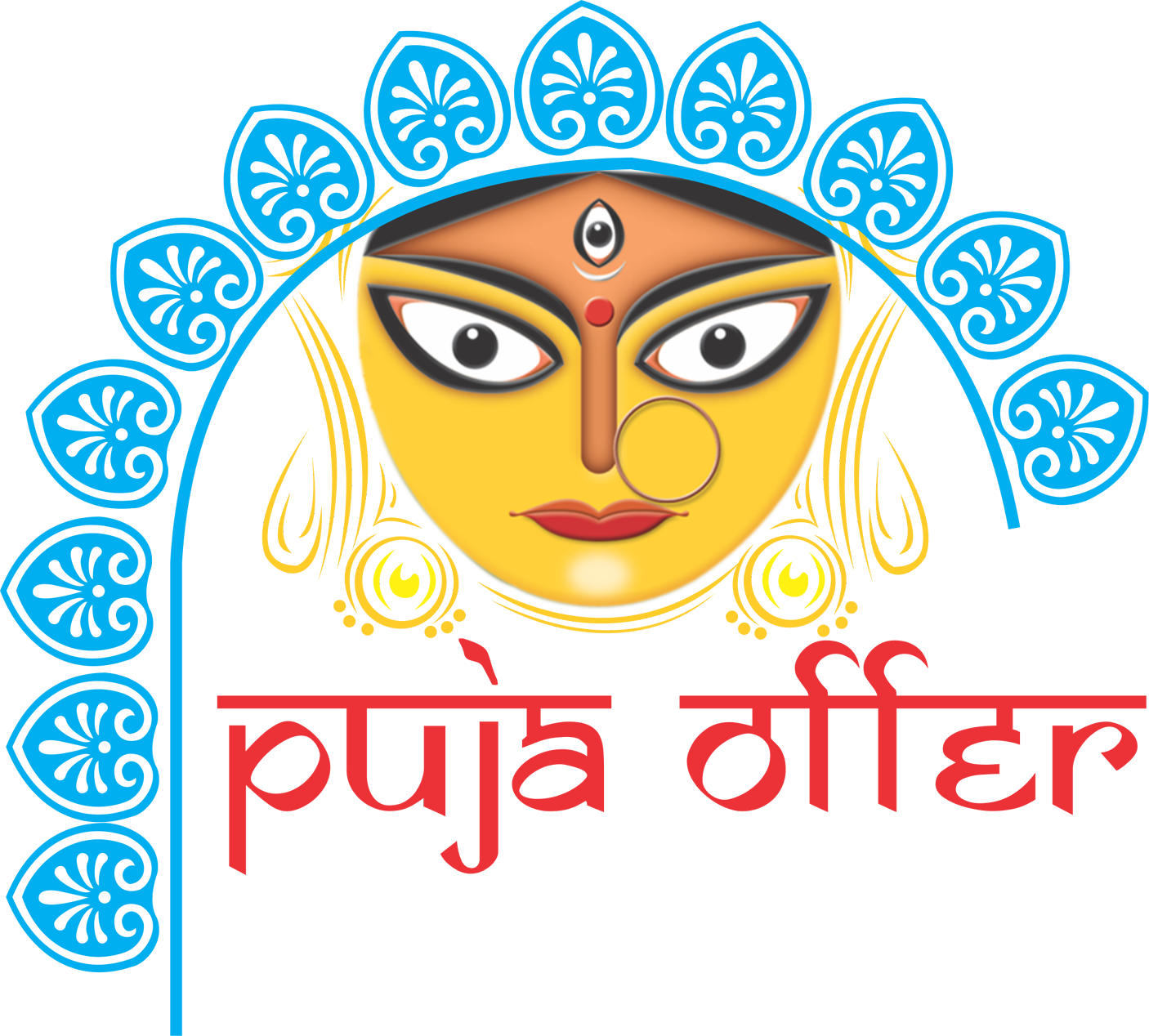 Png Imges Free Download - Durga Puja Banner Background (1406x1268), Png Download