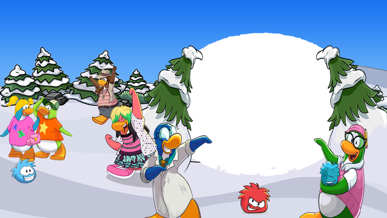 Marco De Club Penguin - Cartoon (1243x701), Png Download