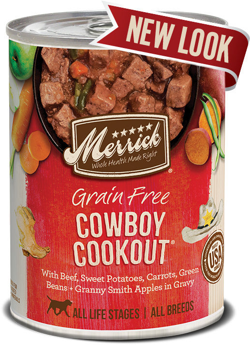 Grain Free Cowboy Cookout In Gravy - Merrick Hero's Banquet 12/12.7oz (650x748), Png Download