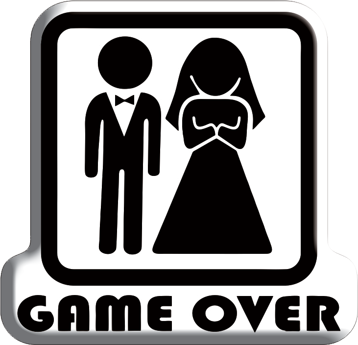 Game Over T Shirt Wedding (829x1183), Png Download