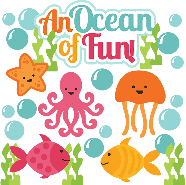 An Ocean Of Fun Svg Scrapbook Cute Svg Cuts Cut Files - Under The Sea Images Clip Art (648x642), Png Download