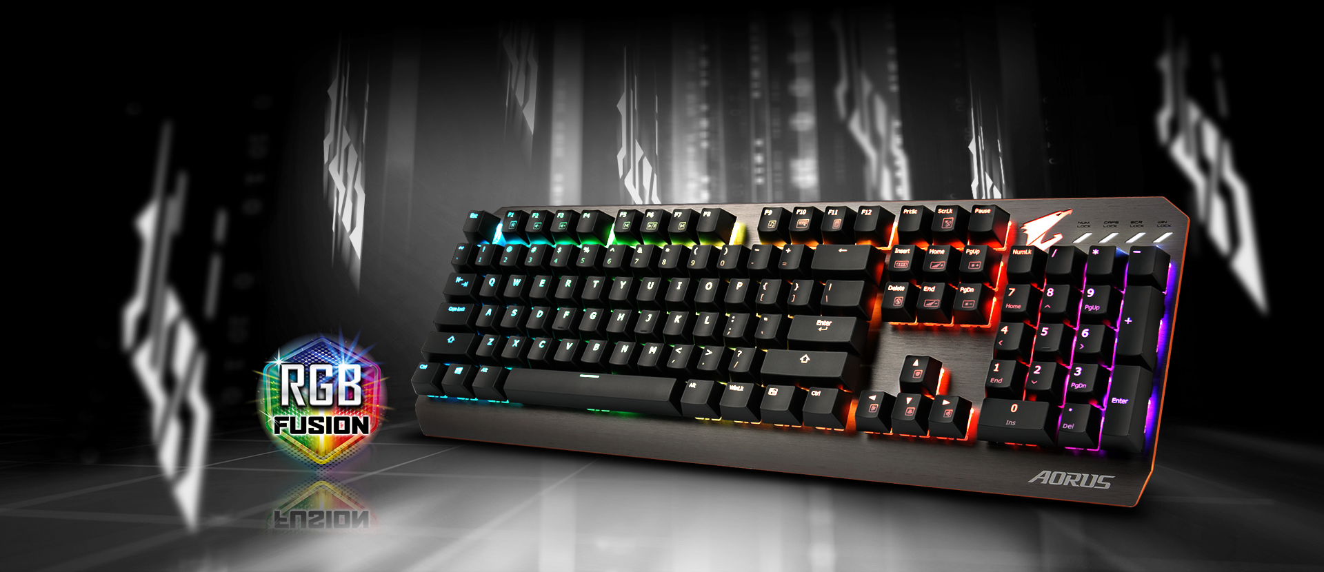 Aorus K7 Mechanical Gaming Keyboard (1920x830), Png Download
