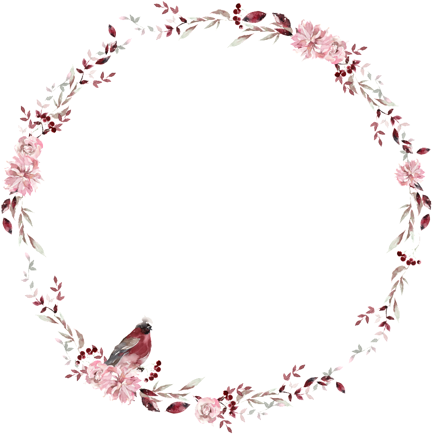 Creative Garland Ink Painting Transparent Watercolor - Png Круглая Рамка Цветочки (1024x1024), Png Download