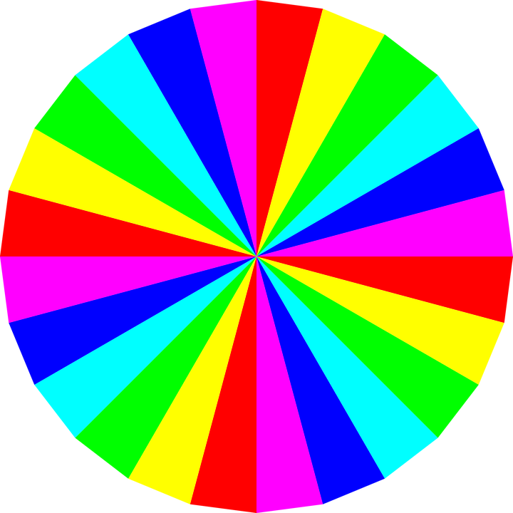Vector Colorful Bright Rainbow Colors Circle Confetti - Solid Of Different Color (720x720), Png Download