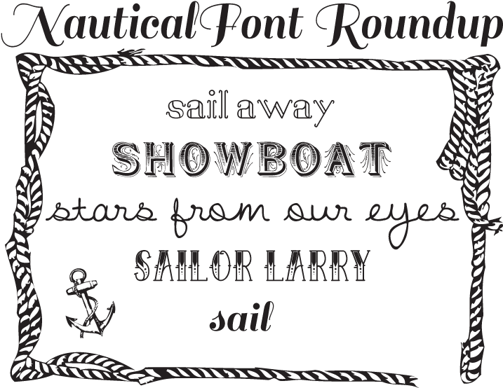 Free Font Roundup - Nautical Fonts (720x566), Png Download