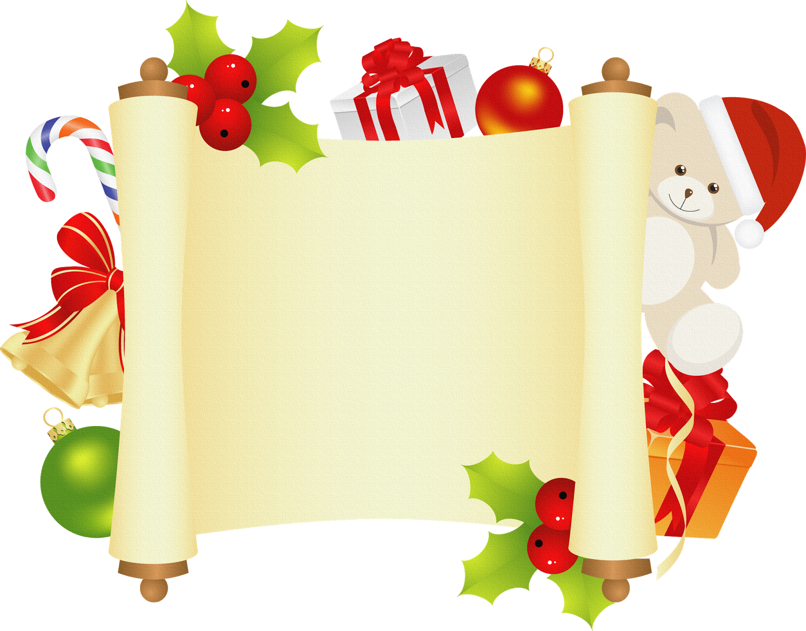 Imágenes De Pergaminos De Navidad - Christmas Scroll (1600x1253), Png Download