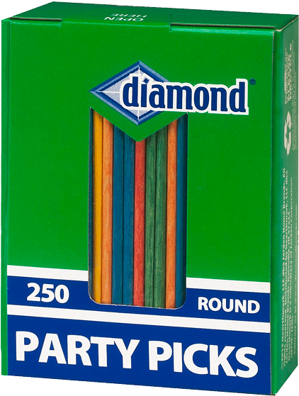 Diamond® Party Picks - Diamond Party Picks, Round - 250 Picks (469x600), Png Download