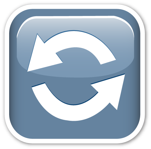 Anticlockwise Downwards And Upwards Open Circle Arrows - Emoticon (528x523), Png Download