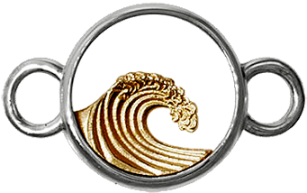 Gold Wave In Open Circle Topper - Tiger (360x360), Png Download