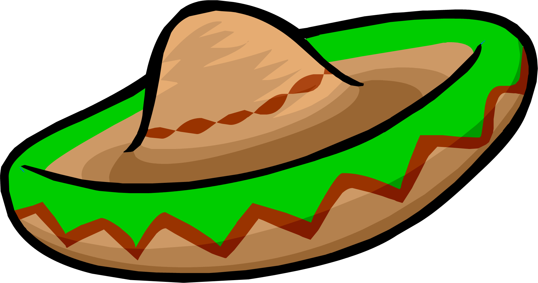 Cartoon Sombrero Mexicano - Hat (1876x986), Png Download
