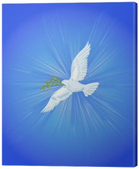 Cuadro En Lienzo Paloma Blanca En El Cielo Azul • Pixers® - Blue (400x400), Png Download