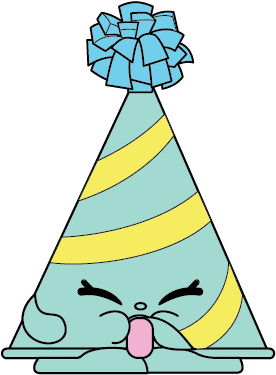 1090 Marty Party Hat Rarity Exclusive - Shopkins Party Hat Character (401x400), Png Download