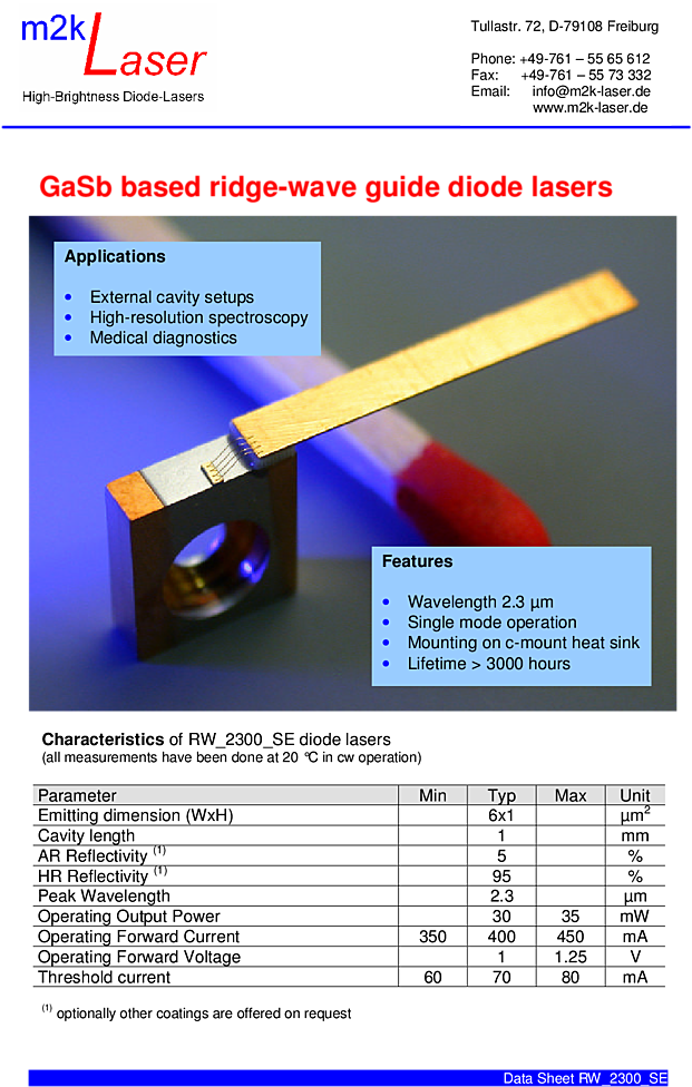 2300nm 35mw C Mount M2k Laser - Laser (754x1067), Png Download