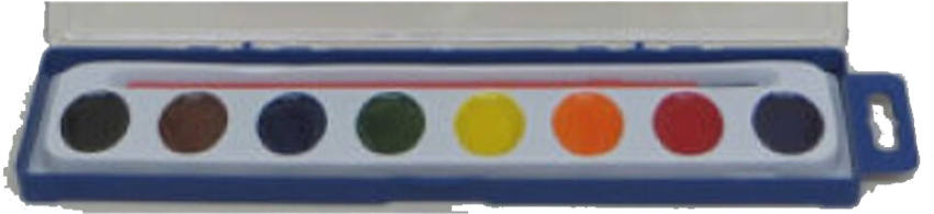 Funstuff 8 Colour Water Colour Set With Brush, Hard - Watercolor Paint (850x850), Png Download
