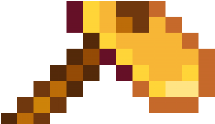 Gold Hoe - Minecraft Hammer Pixel Art (520x245), Png Download
