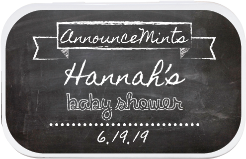Chalkboard Personalized - Personalized Baby Shower Mint Tins (500x500), Png Download