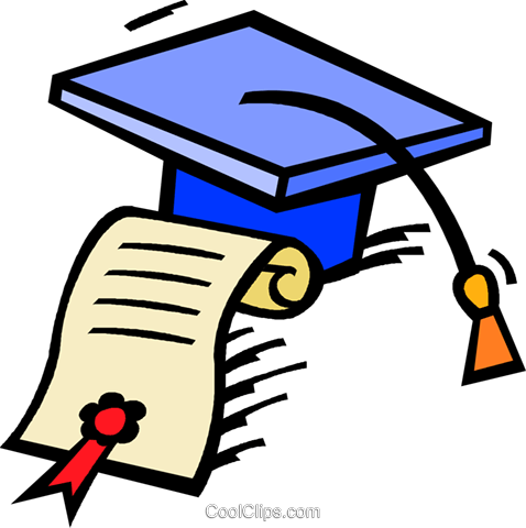 Sombrero De La Graduación Con Un Diploma Libres De - Highschool Clipart (478x480), Png Download