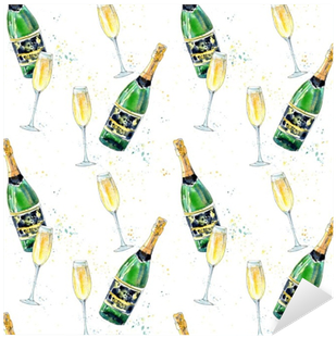 Vinilo Pixerstick Patrón Sin Fisuras De Un Champagne - Champagne (400x400), Png Download