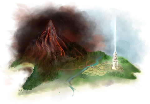 Black & White Island - Painting (480x340), Png Download