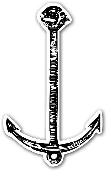 Ancla Clásica Pegatina (387x600), Png Download