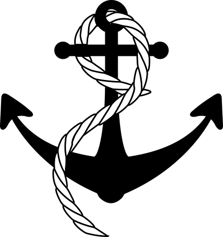 Ancla, Barco, Marinero - Anchor With Rope Transparent (453x480), Png Download