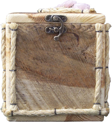 Handmade Rustic Wood Pet Urn With Rose Quartz - Quartz (500x500), Png Download