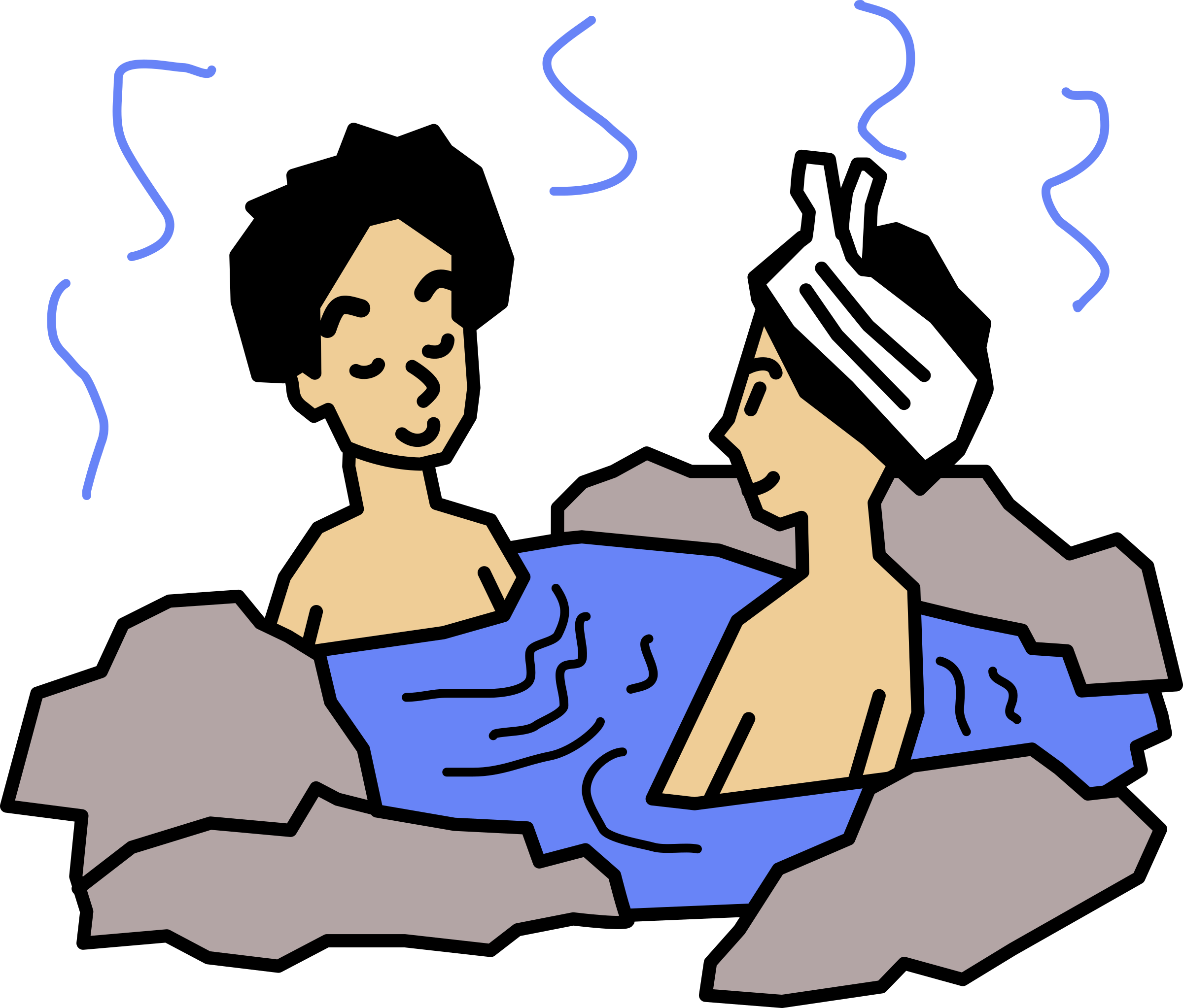 Hot Springs Clipart Clip Art - Onsen Clipart (2400x2046), Png Download