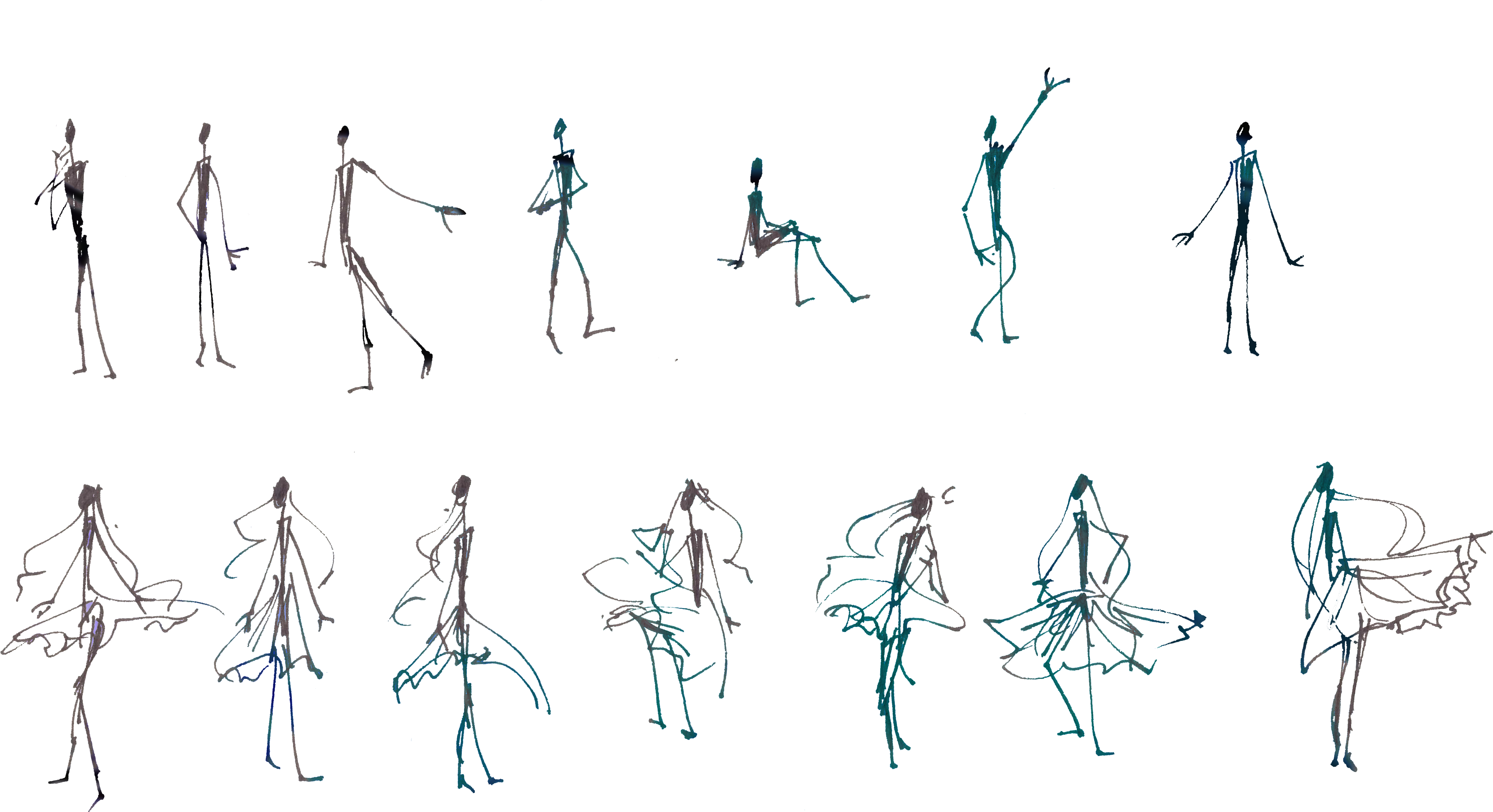 사람 벡터 - Sketch (5824x2650), Png Download