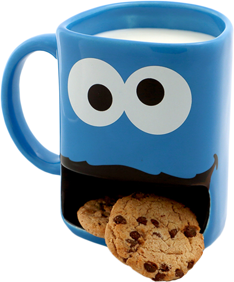 Cookie Monster Milk & Cookies Dunk Mug - Cookie Monster Mug (750x904), Png Download