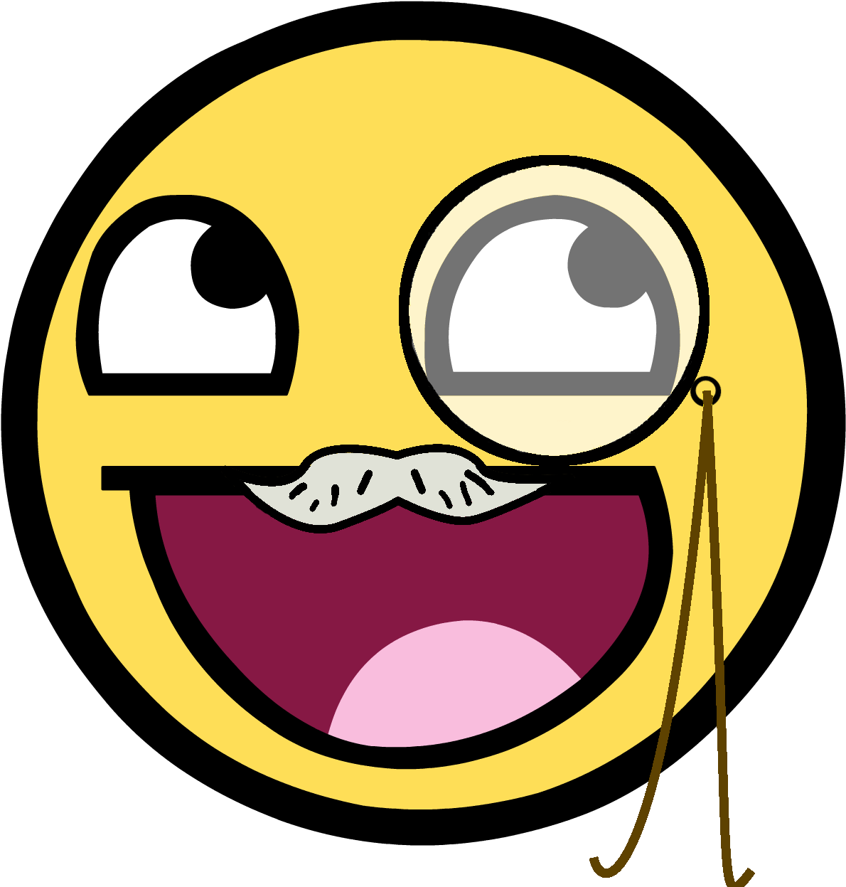 Epic Smiley Face Png - Awesome Face With Mustache (1280x1280), Png Download