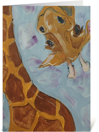 Send This Greeting Card Designed By Einer Arts - Giraffe (435x429), Png Download