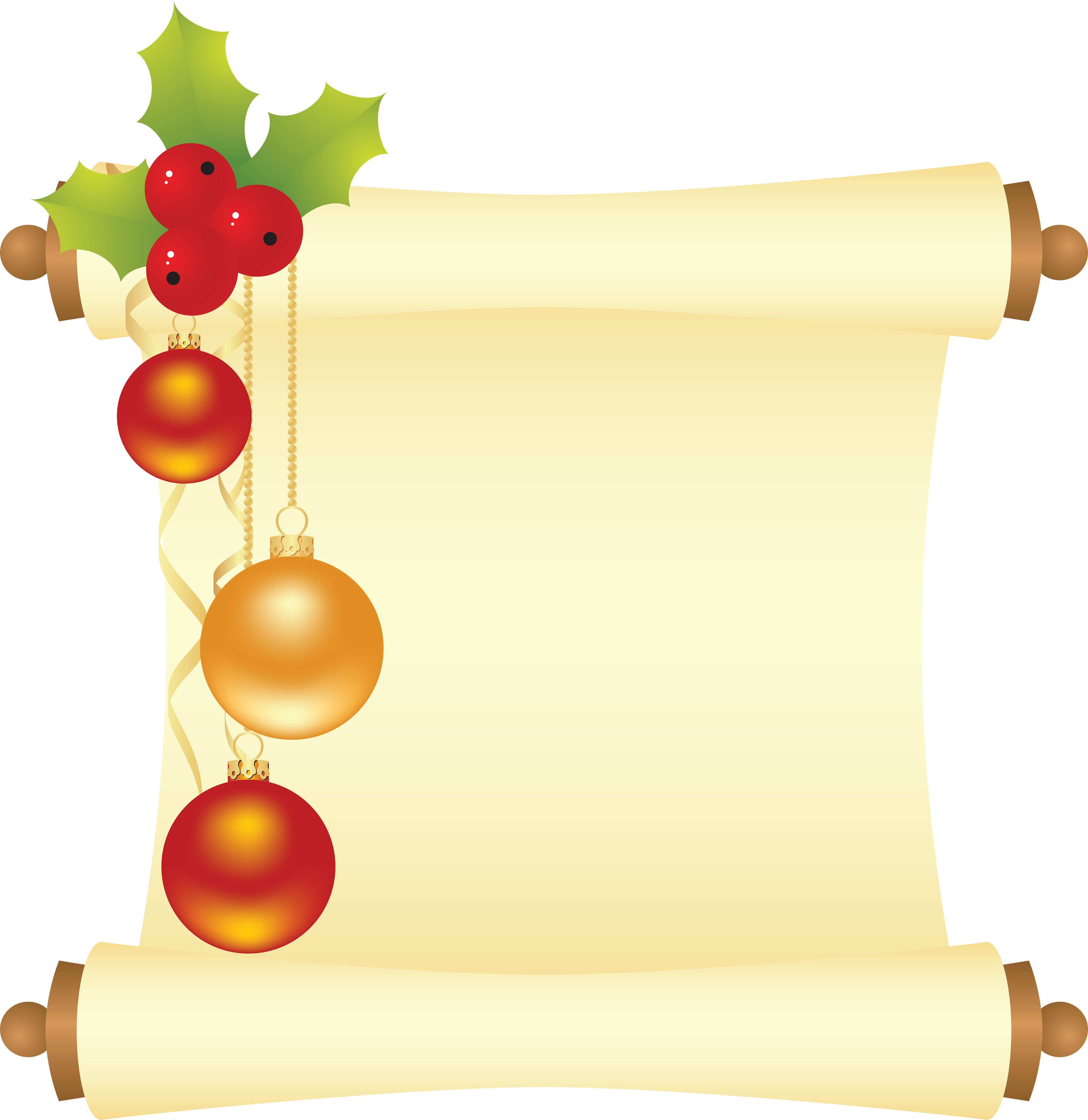 Free Christmas Scroll Cliparts, Download Free Clip - Christmas Scroll Png (3449x3552), Png Download