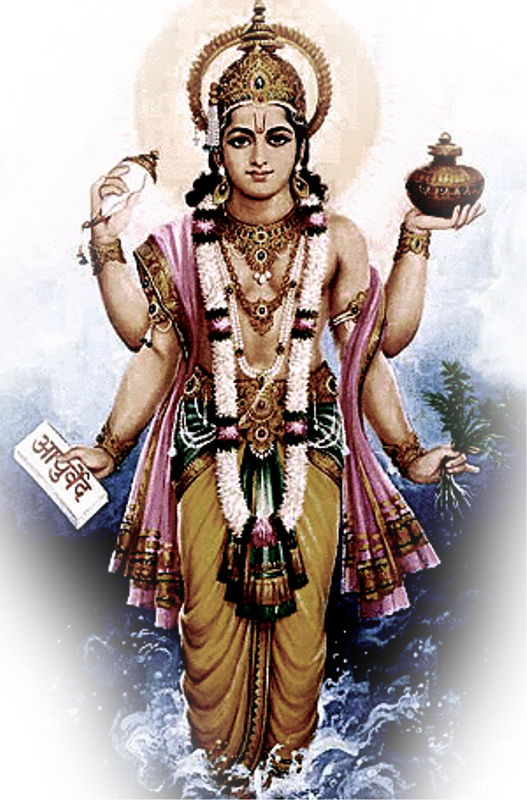 Shri Ganesh, Krishna Art, Hare Krishna, Durga, Hanuman, - God Dhanvantri (527x800), Png Download