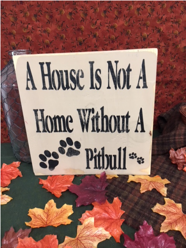 Pitbull House Not Home Wood Sign - Christmas Card (500x500), Png Download