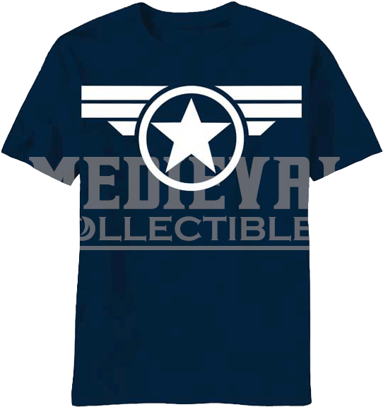 Blue And White Star Captain America T-shirt - Mobile Wallpaper Captain America (580x580), Png Download