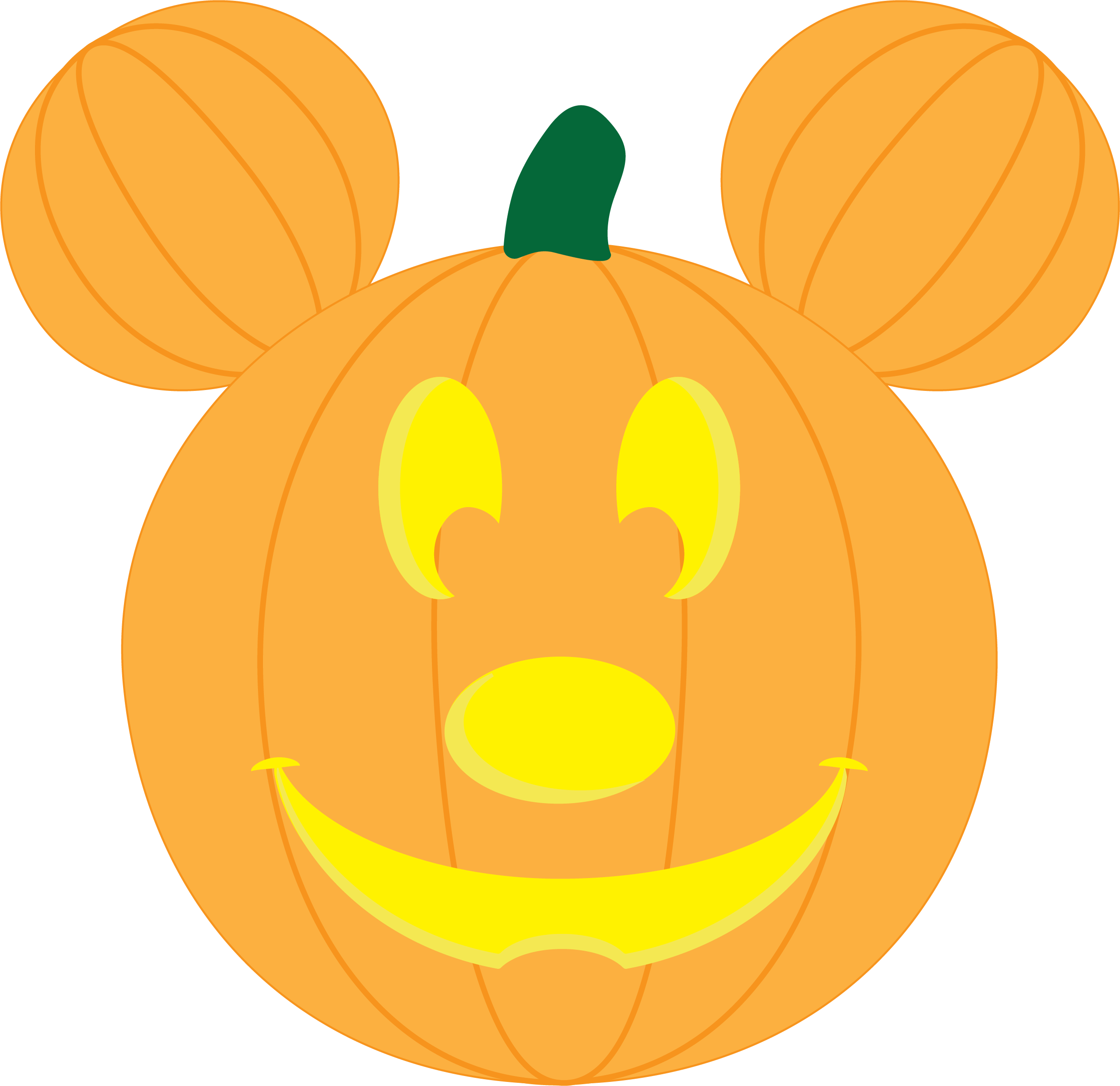 Diy Mickey Pumpkin Shirt - Mickey Pumpkin Clipart (2466x2392), Png Download