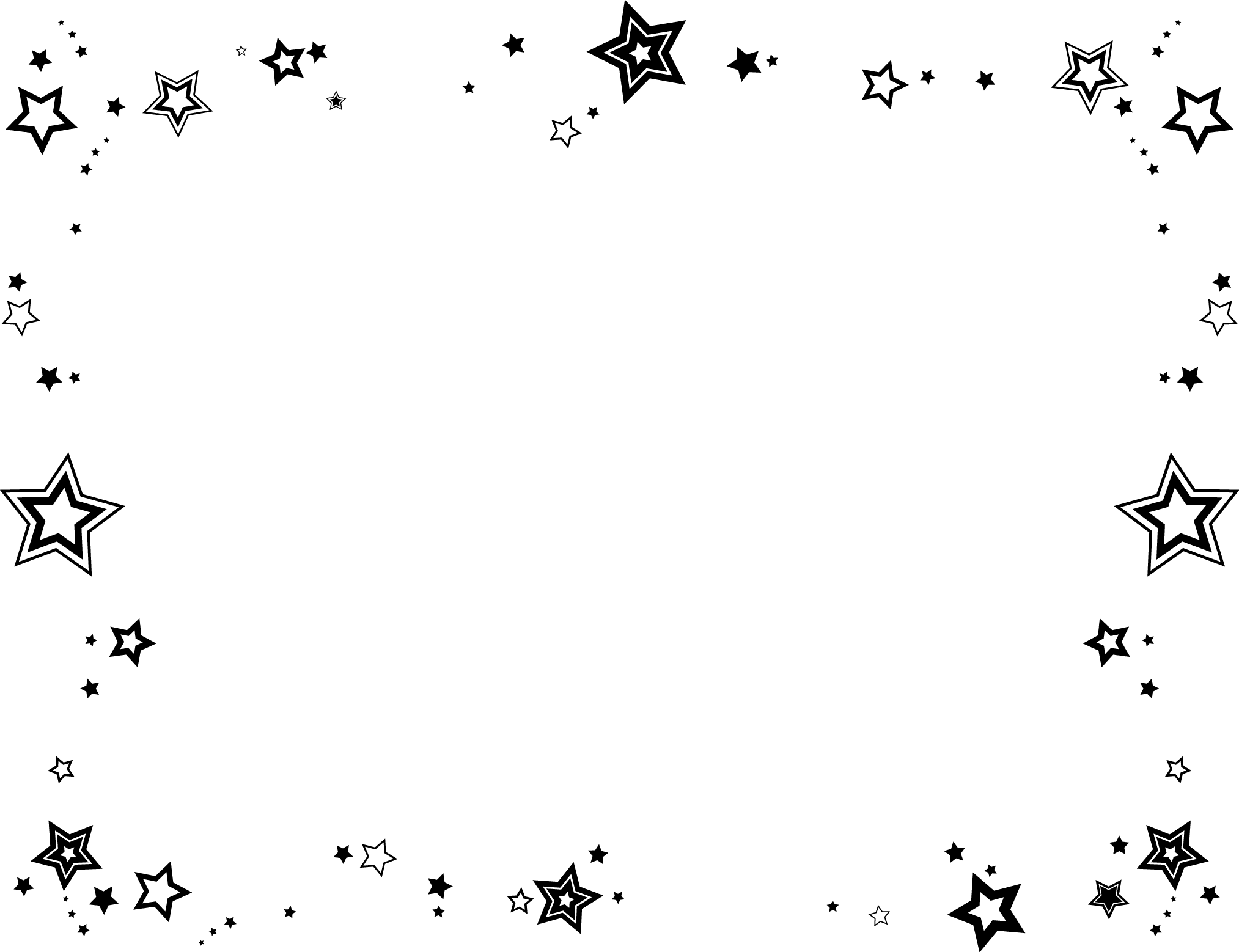 Diploma - Stars Clipart Border (2027x1558), Png Download