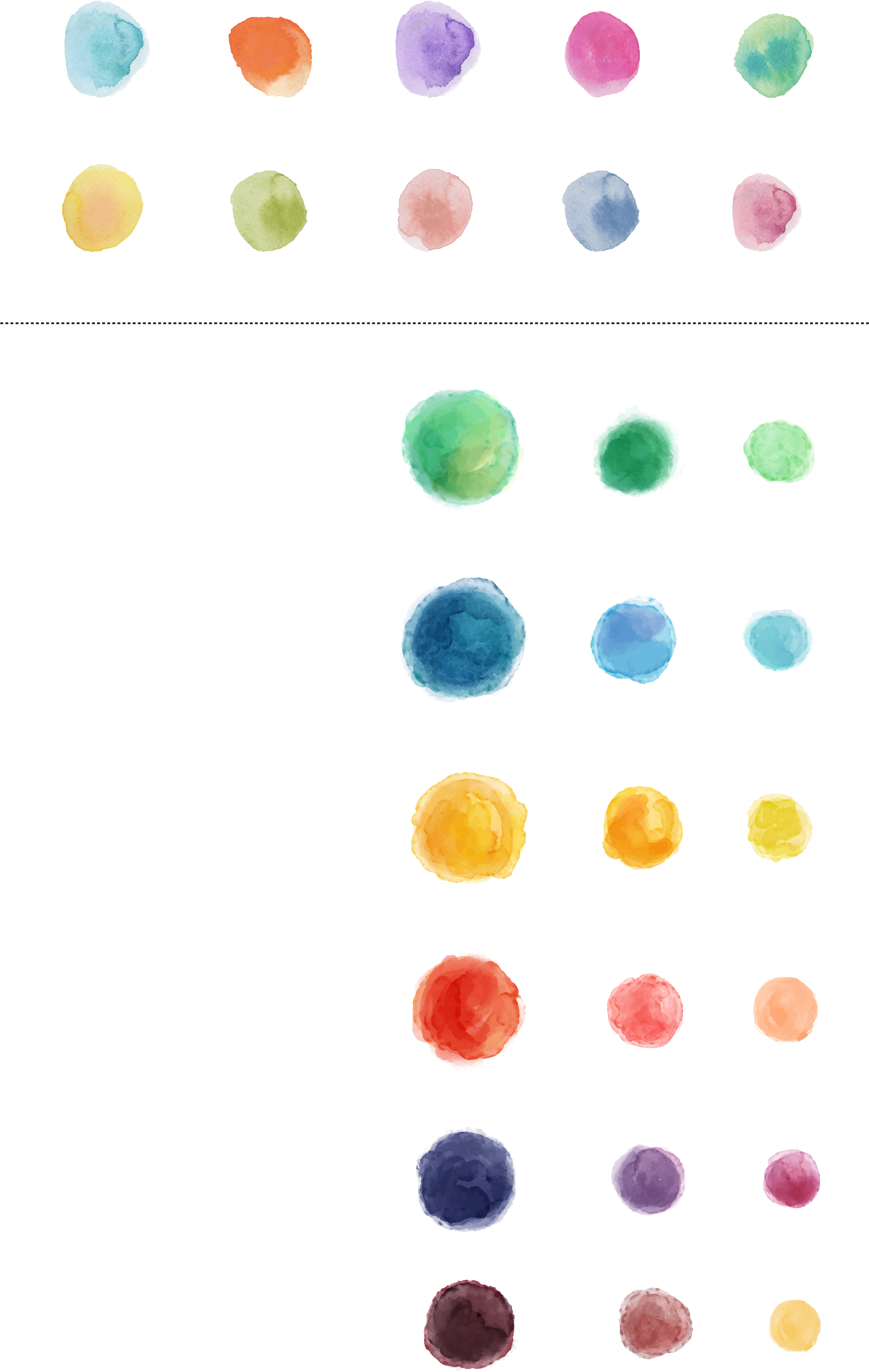 Color Palette Watercolor Style - Circle (3200x5205), Png Download