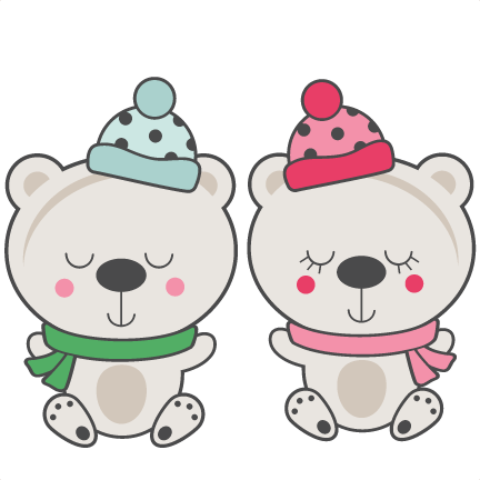 Polar Bear Couple Svg Scrapbook Cut File Cute Clipart - Cute Polar Bear Png (432x432), Png Download