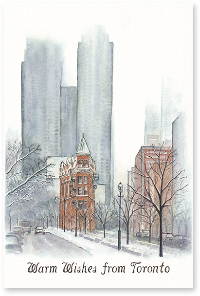 Watercolour Of The Iconic Gooderham Building In Toronto - Gooderham Building (600x496), Png Download