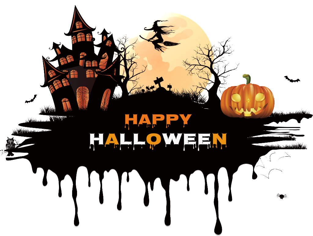 Happy Halloween Witch On Broomstick With Moon Shirt (1024x1156), Png Download