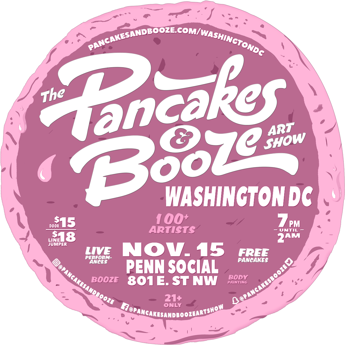 Pancakes And Booze November 15 (1200x1200), Png Download