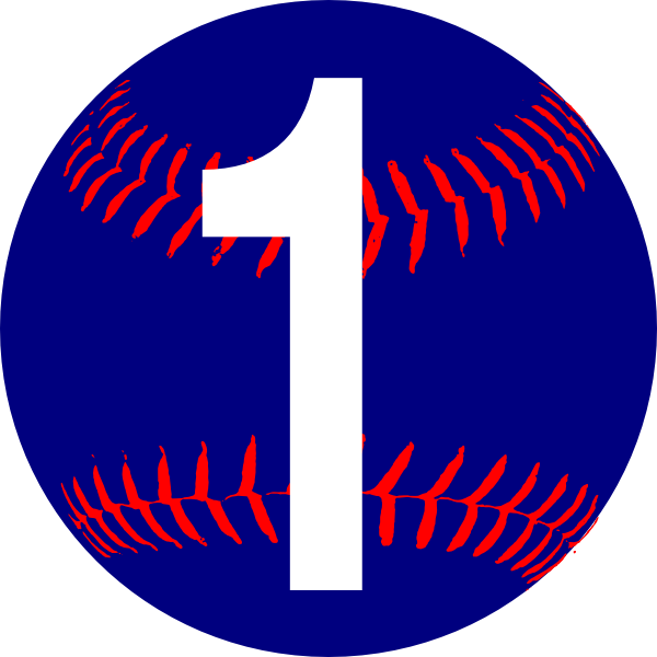 Blue Softball Svg Clip Arts 600 X 600 Px (600x600), Png Download