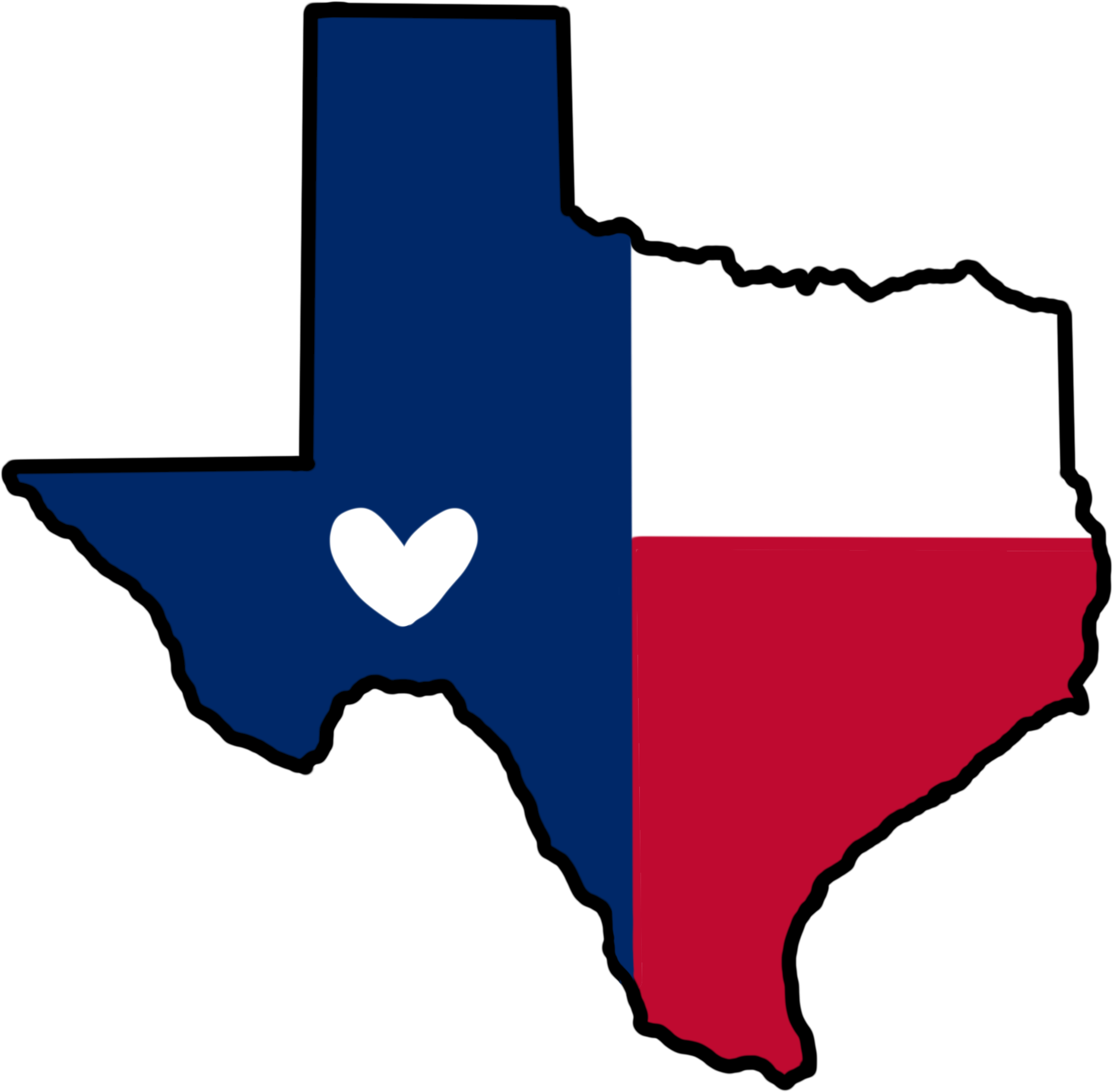 Hurricane Harvey - “ - Texas Map With Flag (2048x2048), Png Download