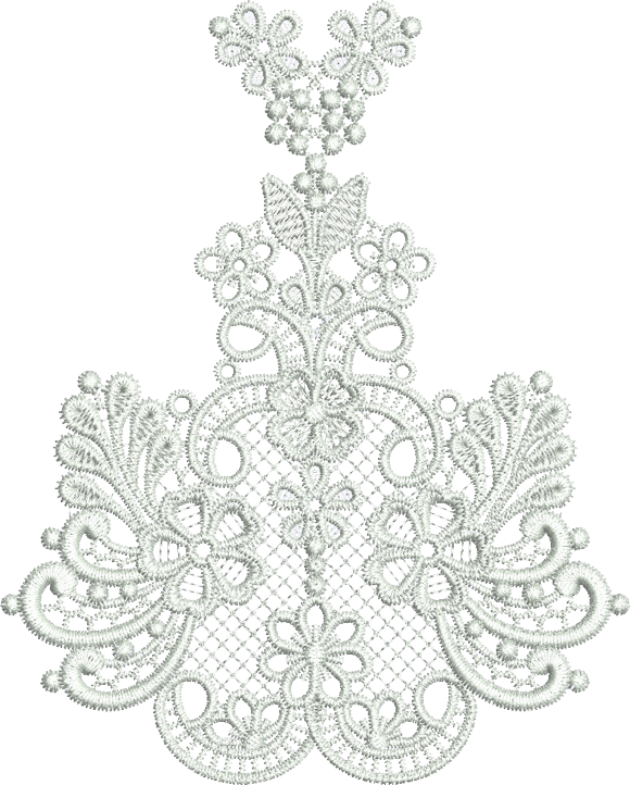 White Embroidery Border Png (580x722), Png Download