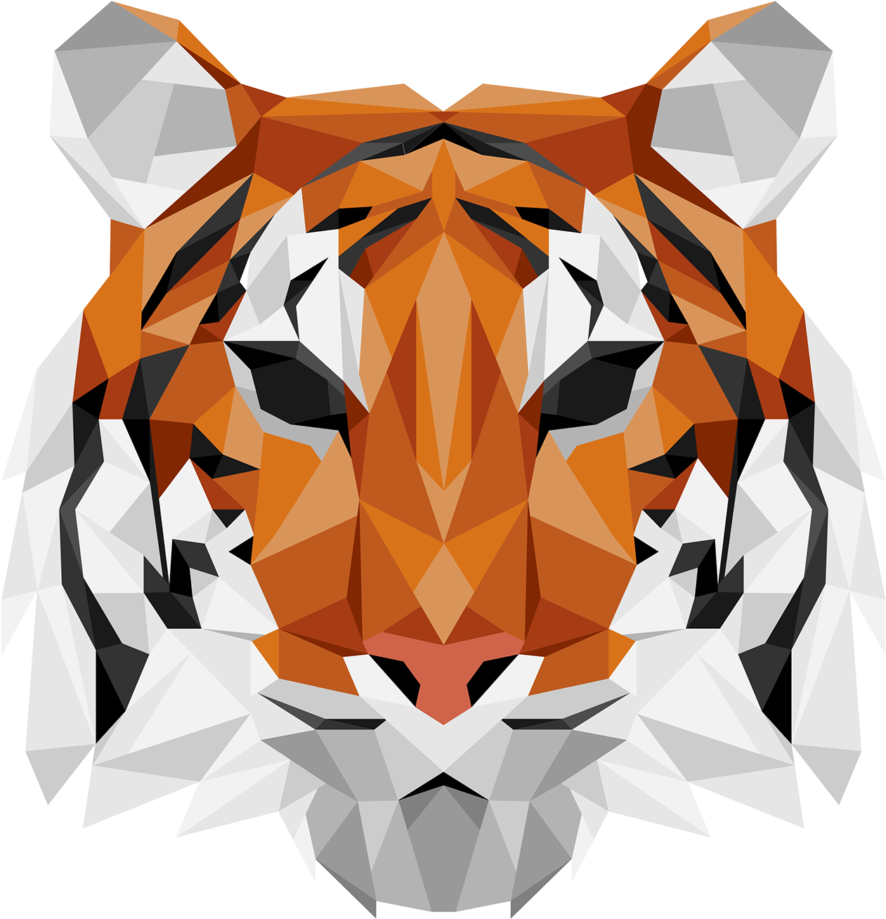 Clipart Free On Behance - Bengal Tiger (1400x1568), Png Download
