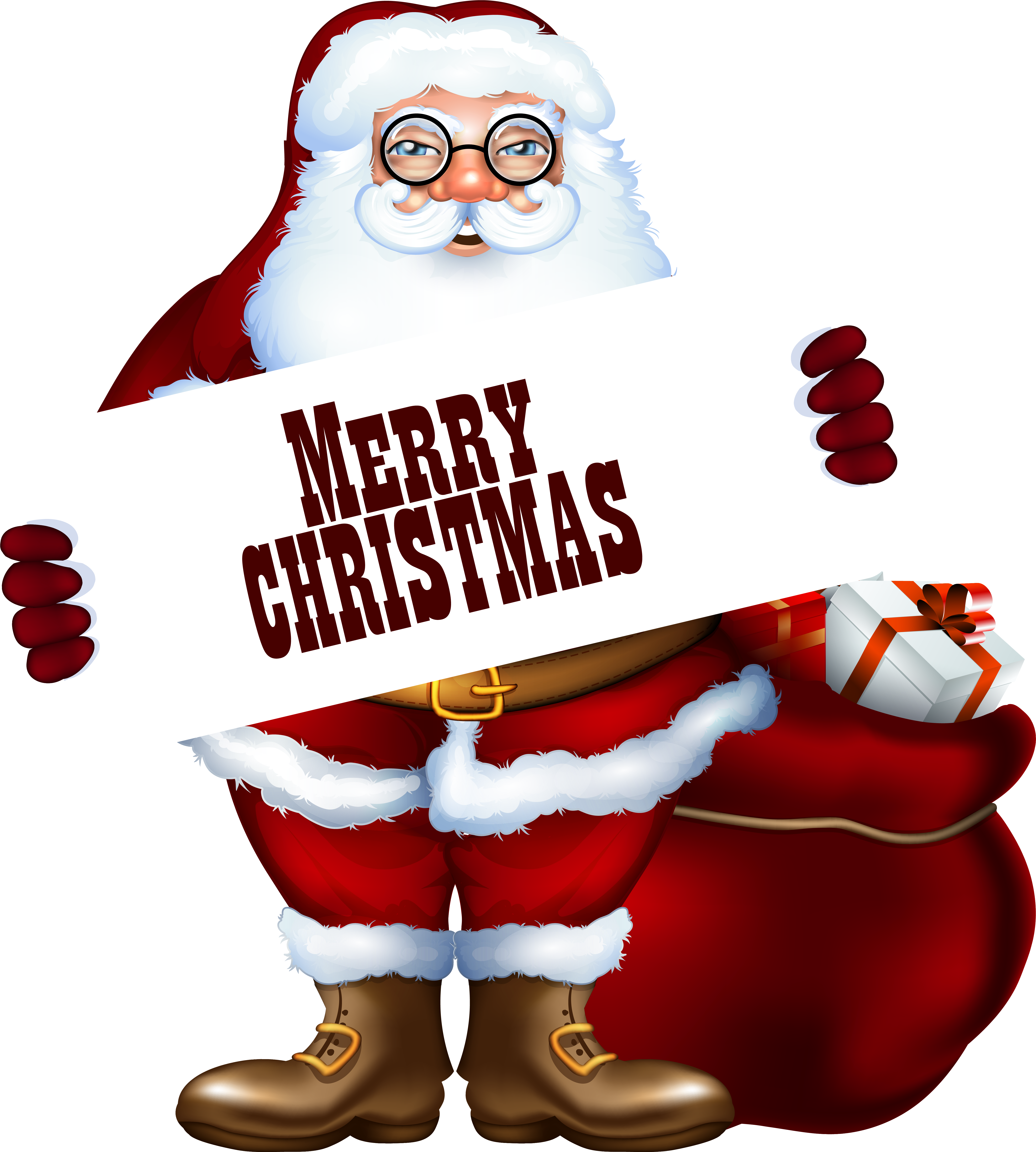 Santa Clipart Merry Christmas - Merry Christmas With Santa Claus (5506x6125), Png Download