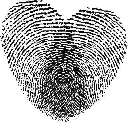 Fingerprint Love Heart (450x433), Png Download