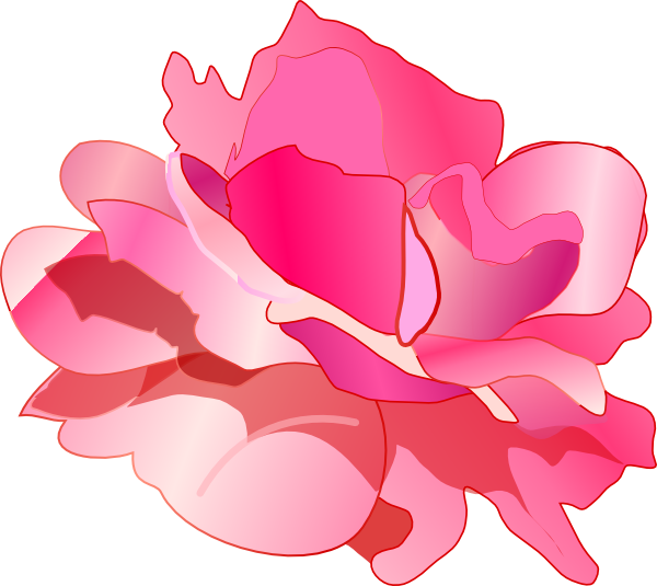Pink Rose Svg Clip Arts 600 X 535 Px (600x535), Png Download