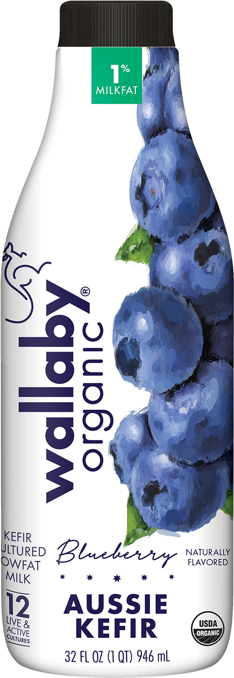 Aussie Kefir Lowfat Blueberry 32oz - Blueberry Kefir (496x1400), Png Download